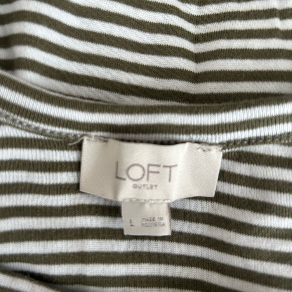 LOFT Black and White Striped Tank Top - Picture 2 of 4